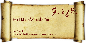 Fuith Ádám névjegykártya